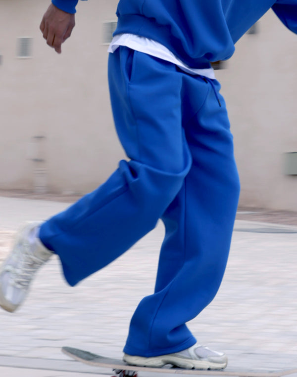 Unisex Wide Leg Sweatpants in Blue